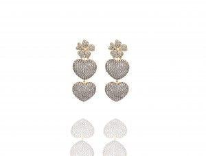 Rose Blooming Heart Earrings