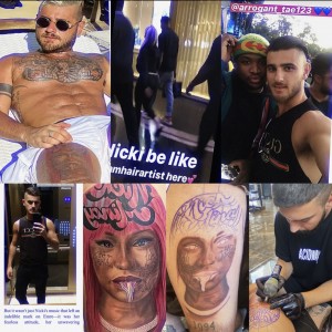 Minajs tattoo on Glamhairartist in the sun