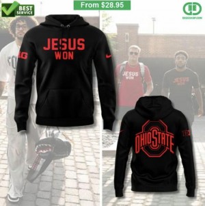Stay warm and inspired with the New Jesus Won Ohio State Hoodie 2024