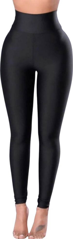black glossy leggings