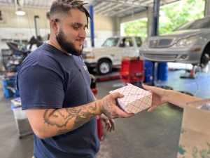 Queen City LunchBox delivers boxed lunches to Speedee Oil in Charlotte