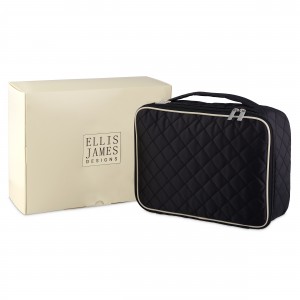 Black Makeup Train Case - Ellis James Designs