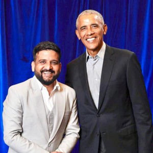 With former U.S. President Barack Obama