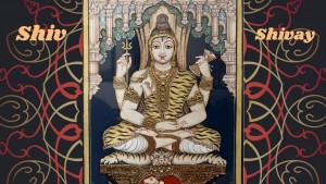 Radha Krishna and Devotees Gold Foil Work Mysore Painting with Frame