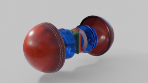 Smart core in a cricket ball, tracking speed, spin, and impact for precision performance data.