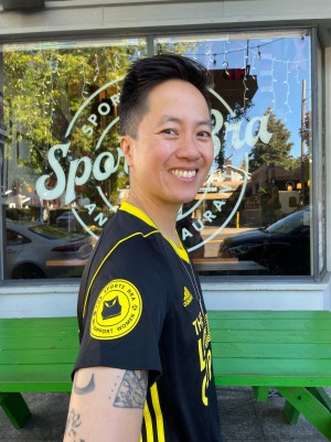 Jenny Nguyen wearing the UCFCWomen Kit