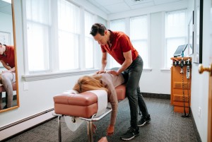 Dr. B.J. Hardick caring for a patient at Hardick Chiropractic Centre (Chiropractic Adjustment)