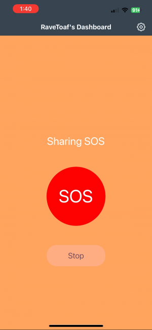 SOS notifies all active groups that you need help with a single touch