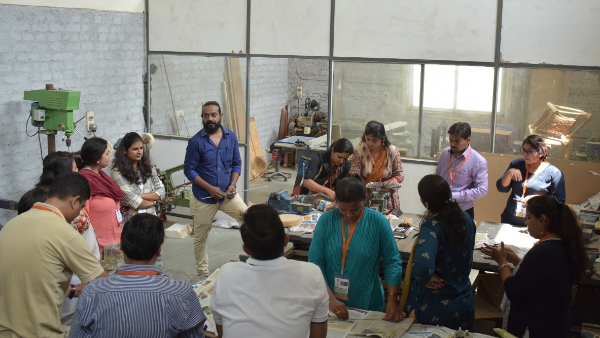Faculty undergoing ecofriendly activity session Faculty undergoing ecofriendly activity session