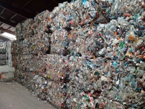PET bottle scrap in bale