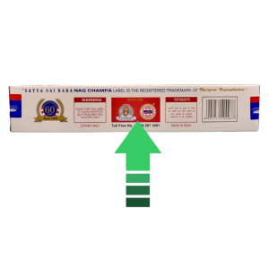 Authentic Satya Sai Baba Nag Champa Back of Box