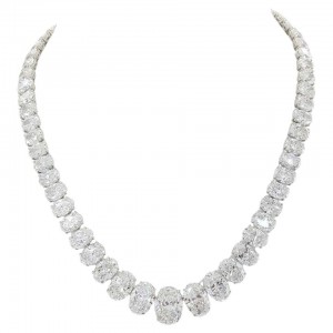 100 Carat Oval Tennis Graduated Necklace Legacy Diamonds