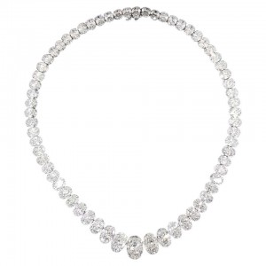 50 Carat Oval Tennis Graduated Necklace Legacy Diamonds