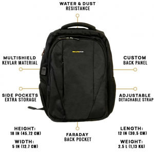 Faraday backpack Features