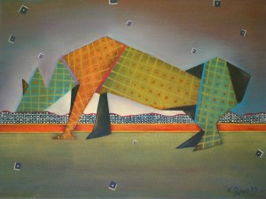 original oil painting by Ruffo Caselli, title : Swan, for sale on Artprice