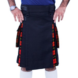 Black and Buchanan Tartan Hybrid Kilt