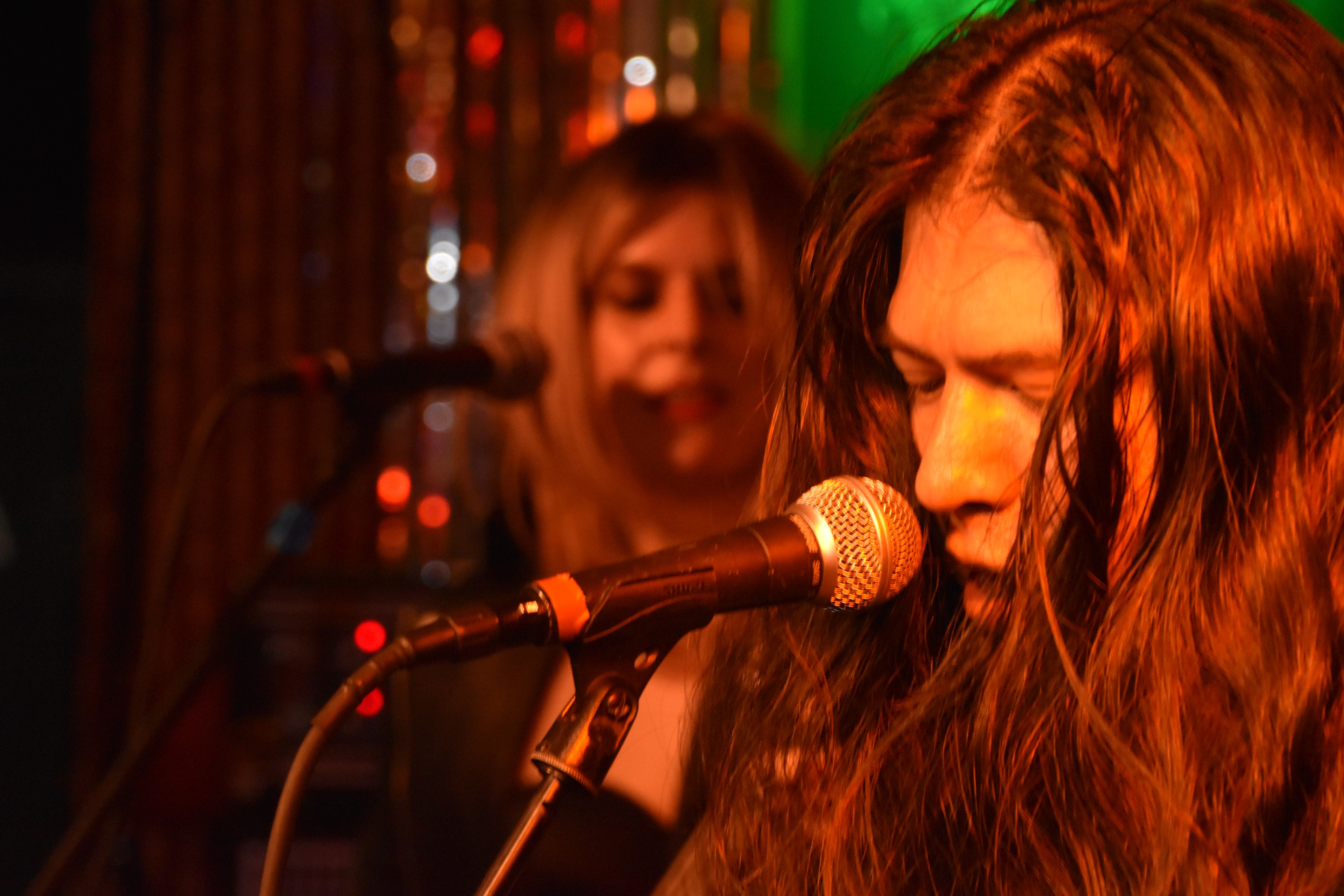 Noise Service musicians Rolando Sotomayor Pino Right and Katharine McAllister left
