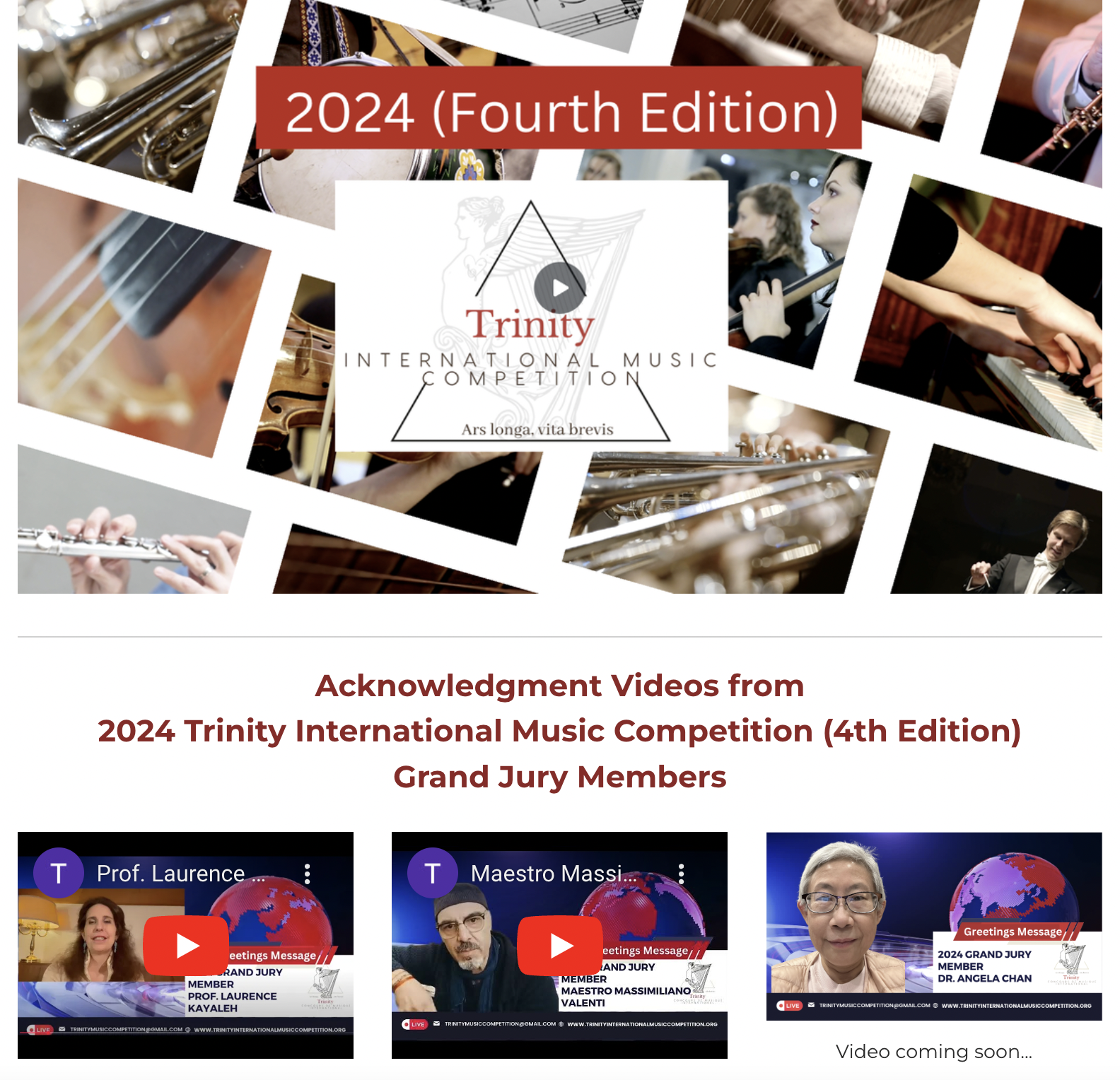 Trinity International Music Competition 202425 Celebrates Global