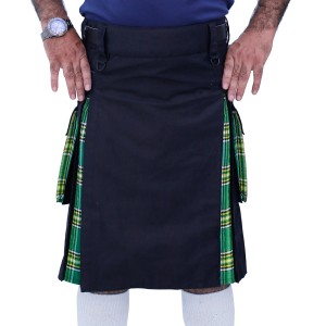 Hybrid Kilt Black and Irish Green