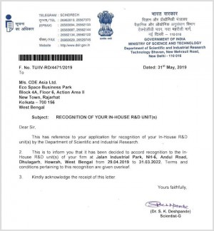 CDE Asia DSIR Certification