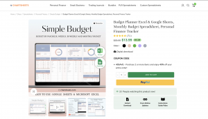 Budget Planner Excel Google Sheets Monthly Budget Spreadsheet Personal Finance Tracker
