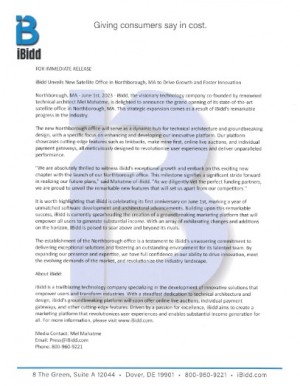 iBidd opens Northborough Office