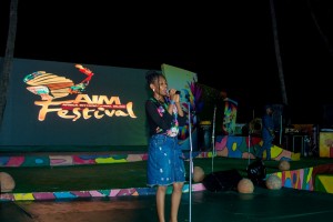 Vignê performing at AIM festival 