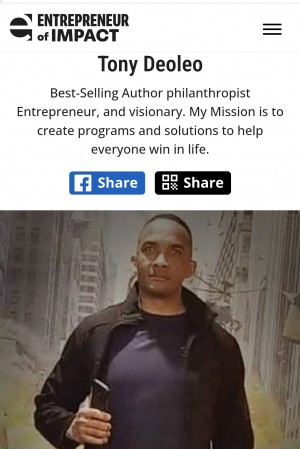 Tony Deoleo Becomes Finalist of Entrepreneur of Impact