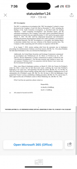 DOJ and SEC investigation for Polsihed