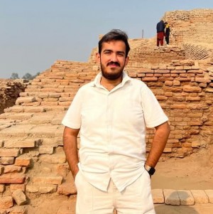 Haseeb Ahmed at Moen jo Daro, the historic place of Indus Valley Civilization