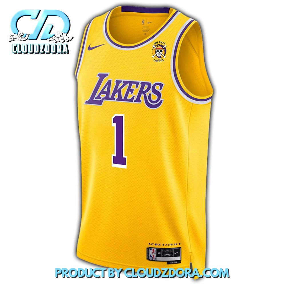 LA Lakers X One Piece Monkey D Luffy Basketball Jersey 2 LA Lakers X One Piece Monkey D Luffy Basketball Jersey 2