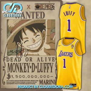 LA Lakers X One Piece Monkey D Luffy Basketball Jersey 1