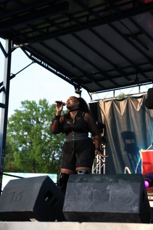 Belle performing at renegade stadium in New York with legendary dance duo La Bouche