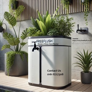 modern water butt planter