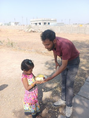 Feeding cake at Site