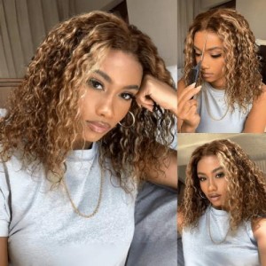 7x5 Honey Blonde Water Wave Wig