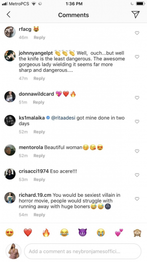 Malaika referencing a fake Instagram account