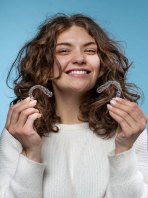 Girl with her Invisalign