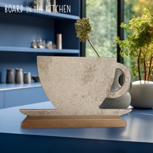 Coffee Cup Custom Cutting Board, Corian Cutting Board, Promotional Gift.