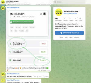 screenshot from stockyaaripremium telegram channel