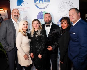 Skender Driza, CoverStar Dr. Gentian Toshkezi and Andi Deliana with spouses at PREFERRED HEALTH MAGA