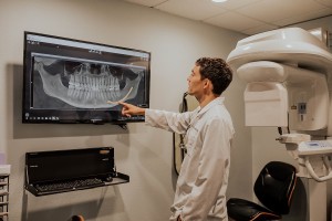 Sparks dentist Dr Kanellis at work in the operatory at Kanellis Family Dentistry