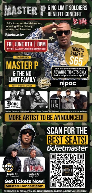 Master P to Perform Live for the First Time in Newark, NJ, with The Lox, Bone Thugs-N-Harmony, and More at Historic Juneteenth Benefit Concert!