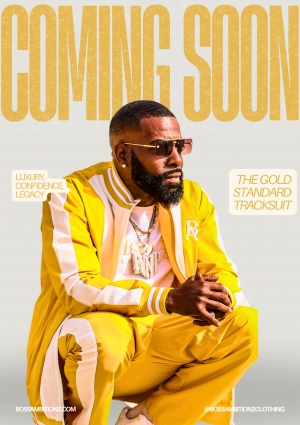 Luxury. Confidence. Legacy. The Gold Standard Tracksuit—built for those who set the bar high. Comi