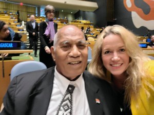 H.E. Ambassador Teburoro Tito with Kathryn Goetzke at the United Nations