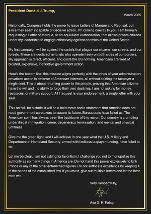 Letter of Marque Request- Palagi