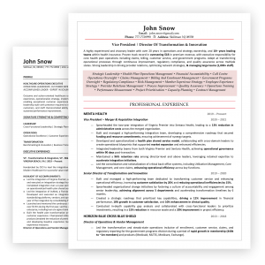 C-Level Resume Before/After