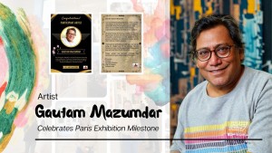 Mumbai Artist Gautam Mazumdar Celebrates Paris Exhibition Milestone at Galerie M.