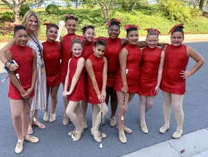 Gold medal-winning Junior Olympic team. Beginning from Back Row:  Sanai Creavalle, Coach Alexa Kaufman, Faith Velasquez, Sydney Manarite-Diaz, Isabel Bravo, Janai Oladapo, Emma Diaz, Valerie Kozarin, Samaria Castro, Jocelyn Foran, Adriana Drescher.