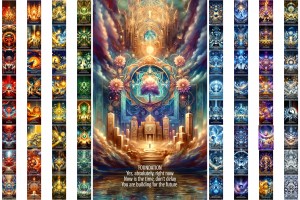 The Foundation card and a view of the 64 cards